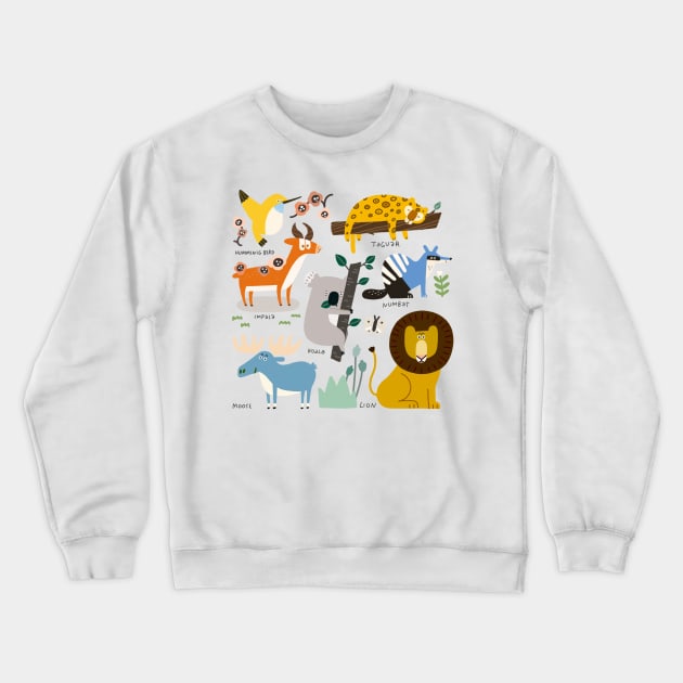 Cute Animal Friends 2 Crewneck Sweatshirt by MrFox-NYC